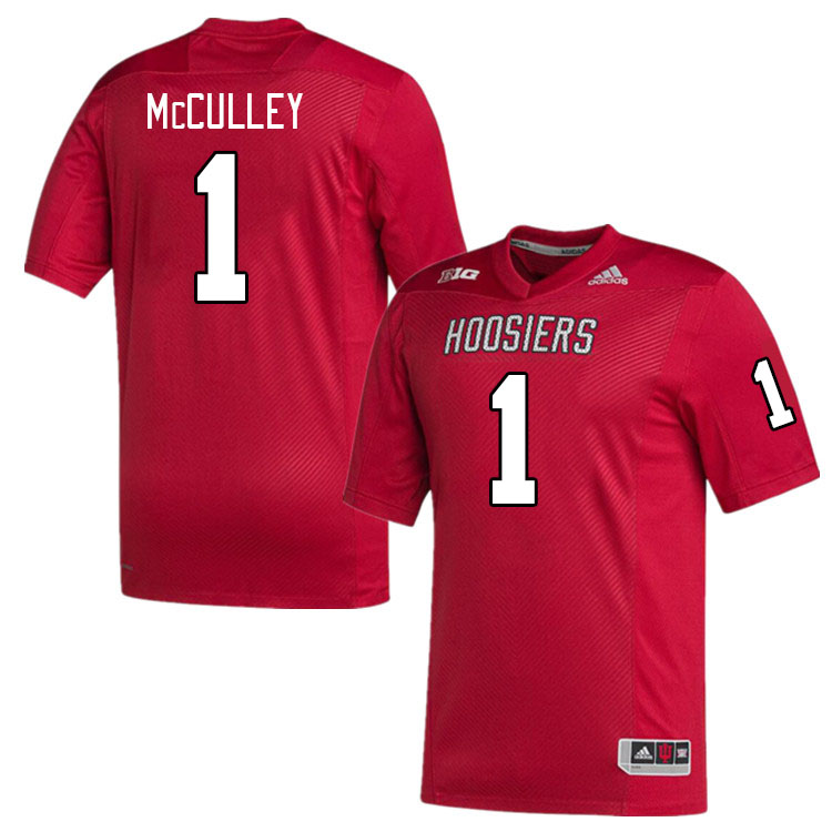 Men #1 Donaven McCulley Indiana Hoosiers College Football Jerseys Stitched-Red